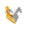 LURUM Yellow Satin Crystal Embellished Mules
