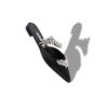 LURUMFLAT Black Satin Crystal Embellished Flat Mules