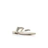LURUMFLAT Light Cream Satin Crystal Embellished Flat Mules
