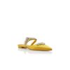 LURUMFLAT Yellow Satin Crystal Embellished Flat Mules