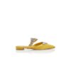 LURUMFLAT Yellow Satin Crystal Embellished Flat Mules