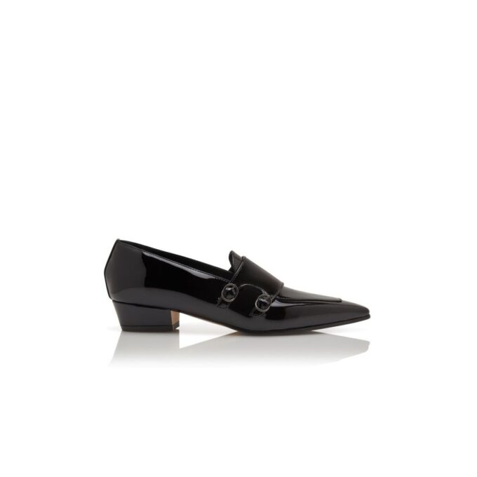 MANBISA Black Patent Leather Loafers