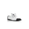 MANOLO Black and White Calf Leather Lace Up Shoes