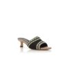 MAREBIS Light Beige and Black Suede Knitted Detail Mules