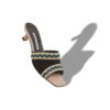 MAREBIS Light Beige and Black Suede Knitted Detail Mules