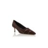 MARENPLA Dark Brown Suede Crossover Detail Pumps