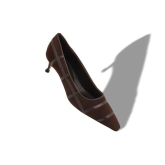 MARENPLA Dark Brown Suede Crossover Detail Pumps