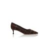 MARENPLA Dark Brown Suede Crossover Detail Pumps