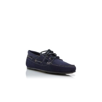 MARINO Navy Blue Suede Boat Shoes