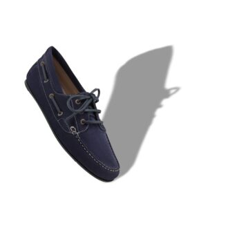 MARINO Navy Blue Suede Boat Shoes