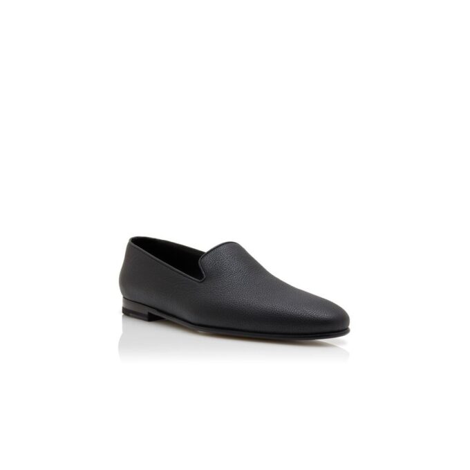MARIO Black Calf Leather Loafers
