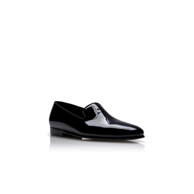 MARIO Black Patent Leather Loafers