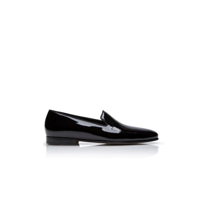 MARIO Black Patent Leather Loafers