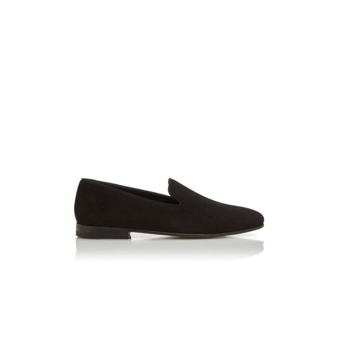 MARIO Black Suede Loafers