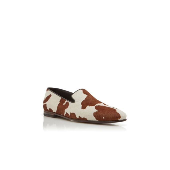 MARIO Cow Print Calf Hair Loafers