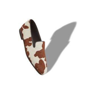 MARIO Cow Print Calf Hair Loafers