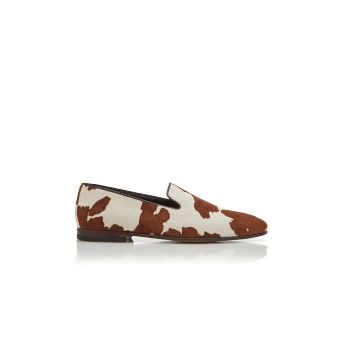 MARIO Cow Print Calf Hair Loafers