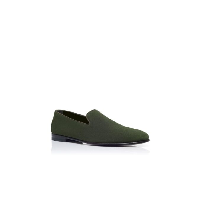 MARIO Green Suede Loafers