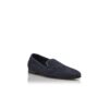 MARIO Navy Blue Raffia Loafers