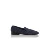 MARIO Navy Blue Raffia Loafers