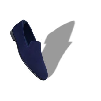 MARIO Navy Blue Suede Loafers