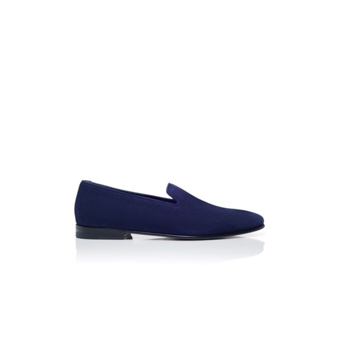 MARIO Navy Blue Suede Loafers