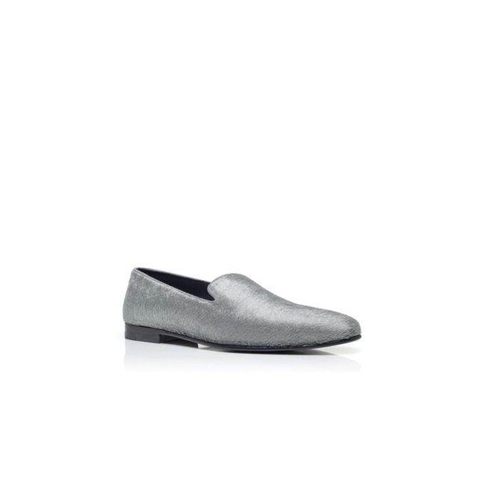 MARIO Silver Calf Hair Loafers