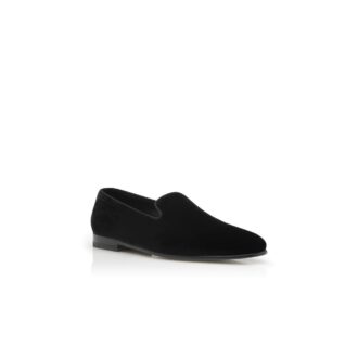 MARIO VELVET Black Velvet Loafers