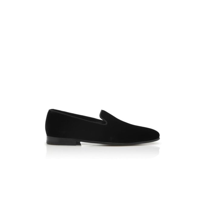 MARIO VELVET Black Velvet Loafers