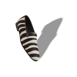 MARIO Zebra Print Calf Hair Loafers