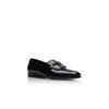 MARIOCC Black Patent Leather Jewel Buckle Loafers