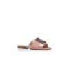 MARTAMOD Beige Satin Jewel Buckled Flat Sandals