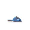 MARTAMOD Blue Satin Jewel Buckled Flat Sandals