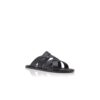 MARVIN Black Calf Leather Crossover Sandals