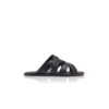 MARVIN Black Calf Leather Crossover Sandals