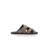MARVIN Lizard Print Calf Leather Crossover Sandals