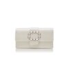 MAYCAPJOU Cream Satin Crystal Buckle Clutch
