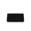 MAYGOT Black Suede Buckle Clutch
