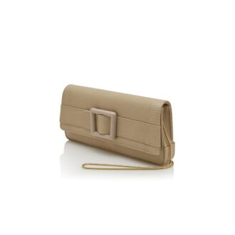 MAYGOT Light Beige Calf Leather Buckle Clutch