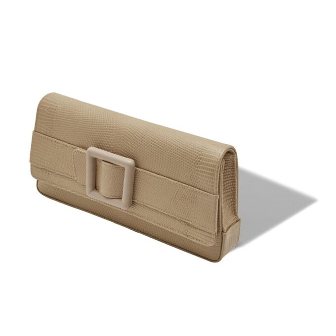 MAYGOT Light Beige Calf Leather Buckle Clutch