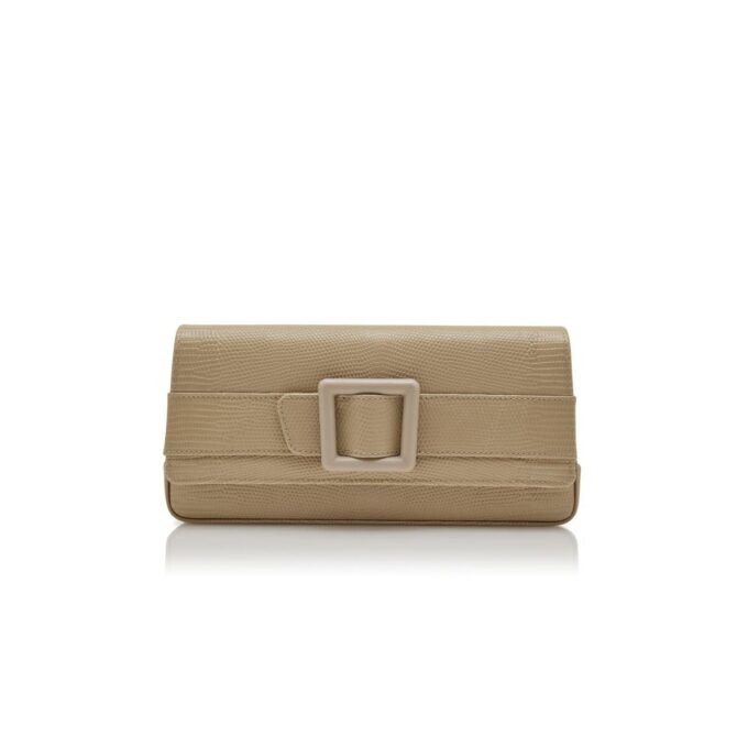 MAYGOT Light Beige Calf Leather Buckle Clutch