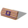 MAYGOT Purple and Orange Cotton Striped Buckle Clutch