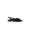 MAYLURA Black Suede Buckle Detail Slingback Flat Pumps