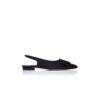 MAYLURA Black Suede Buckle Detail Slingback Flat Pumps