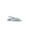 MAYLURA Light Blue Suede Buckle Detail Slingback Flat Pumps