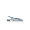 MAYLURA Light Blue Suede Buckle Detail Slingback Flat Pumps