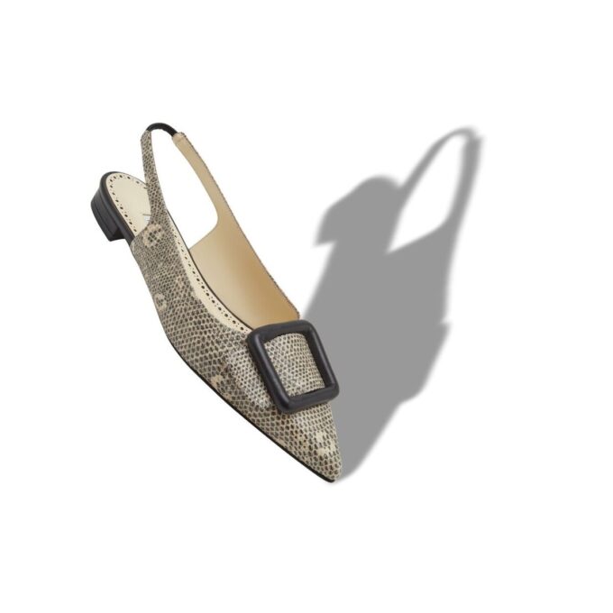 MAYLURABI Lizard Print Calf Leather Slingback Pumps