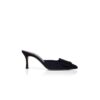 MAYSALE 70 Black Suede Buckle Mules