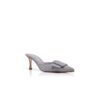 MAYSALE 70 Grey Suede Buckle Detail Mules