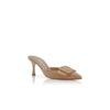 MAYSALE Beige Suede Kitten Heel Mules